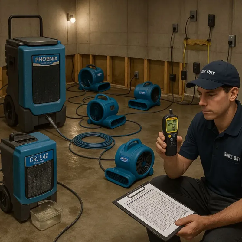 Structural Drying and Dehumidification process in Gantt, SC
